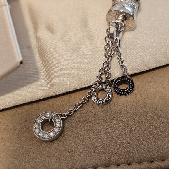 Bvlgari B.Zero White Gold 18k DIAMONDS 750 Drop Dangle Earrings 2.8 Inch Length - Picture 15 of 17